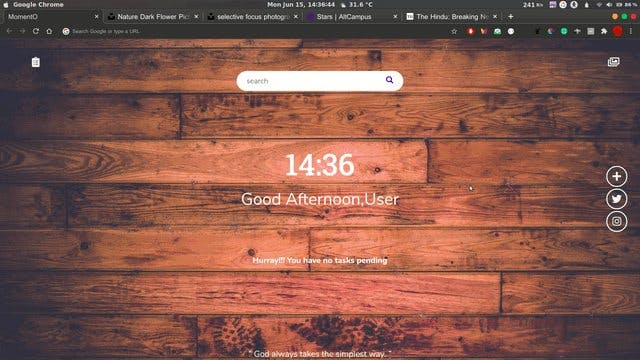 I have come up with a new extension called Focus-Productivity manager, this basically aims to enhance the user productivity and browsing experience. I would also like to thank @nnnkit for giving the necessary guidance. 

#100DaysOfCode #AltCampus https://t.co/3ohjBHeTv5